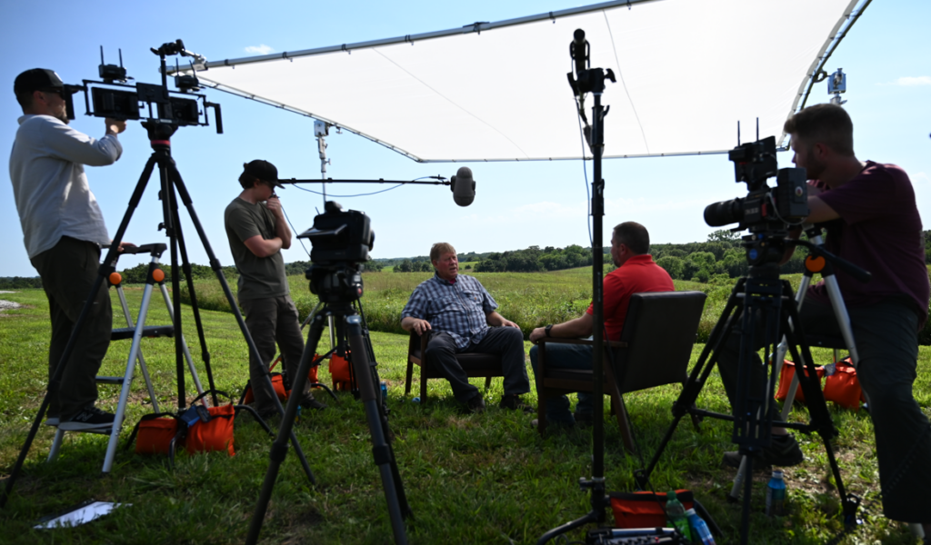 Prairie Prophets on set