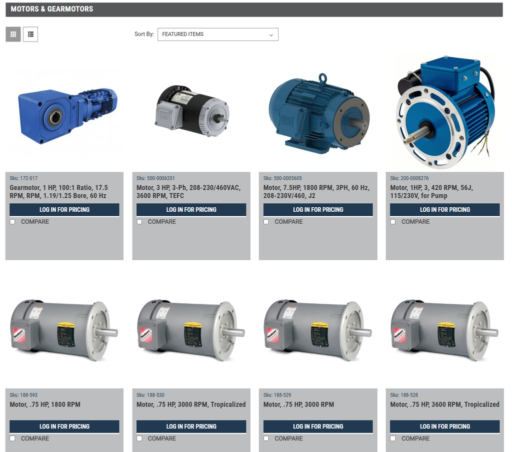 Example of motors page
